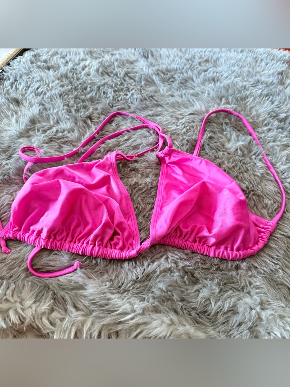 Curvy Beach Priscilla pink triangle top 3x